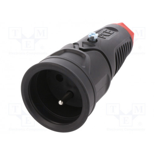 2410-SRW; Connector: AC supply; female; socket; 2P+PE; 250VAC; 16A; for cable; PCE