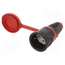 2511-SR; Connector: AC supply; female; socket; 2P+PE; 250VAC; 16A; for cable; PCE