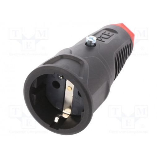 2520-SR; Connector: AC supply; female; socket; 2P+PE; 250VAC; 16A; for cable; PCE