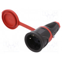 2521-SR; Connector: AC supply; female; socket; 2P+PE; 250VAC; 16A; for cable; PCE