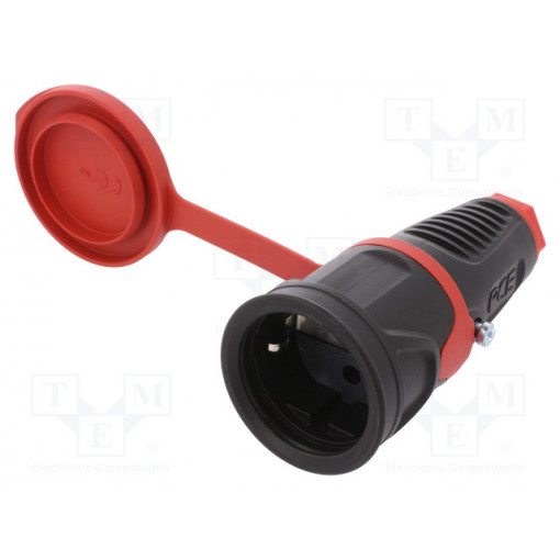 2521-SR; Connector: AC supply; female; socket; 2P+PE; 250VAC; 16A; for cable; PCE