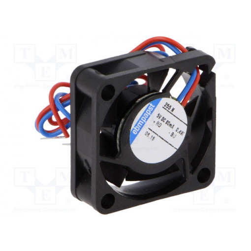 255N; Fan: DC; axial; 25x25x8mm; 3.22m3/h; 15dBA; rolling; 600rpm; EBM-PAPST 255N; Fan: DC; axial; 25x25x8mm; 3.22m3/h; 15dBA; rolling; 600rpm; EBM-PAPST