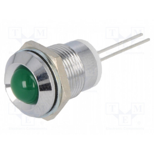 2676.8081; Indicator: LED; prominent; Cutout: Ø12mm; for PCB; brass; ØLED: 8mm; MENTOR