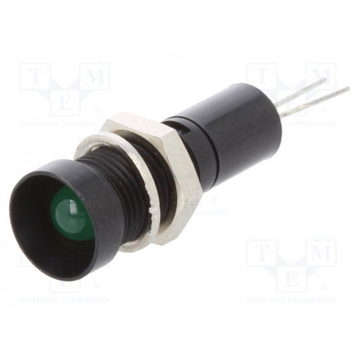 2692.8283; Indicator: LED; recessed; 12VDC; Cutout: Ø8mm; for PCB; brass; MENTOR