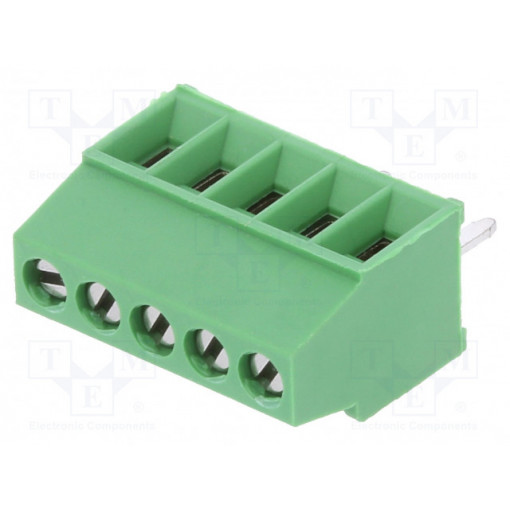 282834-5; PCB terminal block; angled 90°; 2.54mm; ways: 5; on PCBs; terminal; TE Connectivity