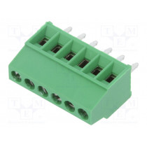 282834-6; PCB terminal block; angled 90°; 2.54mm; ways: 6; on PCBs; terminal; TE Connectivity