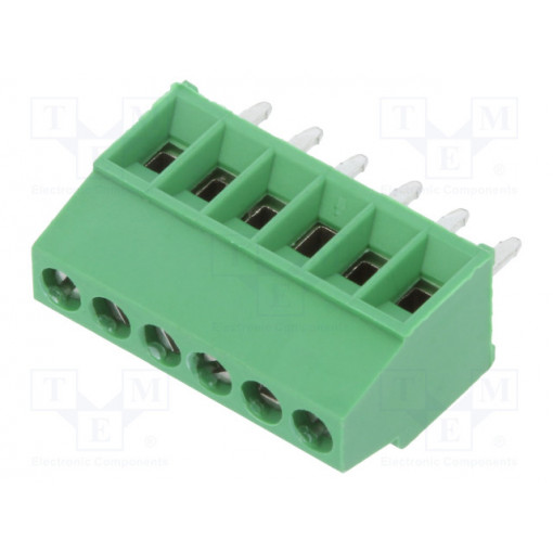 282834-6; PCB terminal block; angled 90°; 2.54mm; ways: 6; on PCBs; terminal; TE Connectivity
