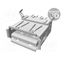 292303-7; Socket; USB A; THT; angled 90°; gold-plated; TE Connectivity