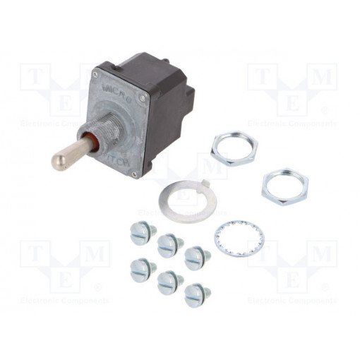 2NT1-12; Switch: toggle; Pos: 3; DP3T; ON-ON-ON; 6A/230VAC; 15A/28VDC; IP67; HONEYWELL