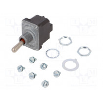 2NT1-8; Switch: toggle; Pos: 2; DPDT; (ON)-ON; 6A/230VAC; 18A/28VDC; IP67; HONEYWELL