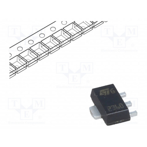 2STF2360; Transistor: PNP; bipolar; 60V; 3A; 1.4W; SOT89; STMicroelectronics 2STF2360; Transistor: PNP; bipolar; 60V; 3A; 1.4W; SOT89; STMicroelectronics