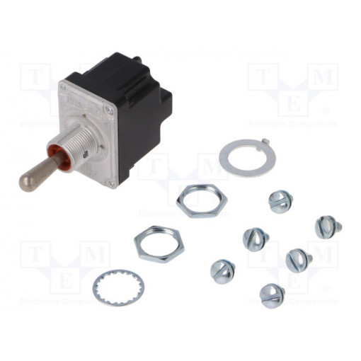 2TL1-7; Switch: toggle; Pos: 3; DPDT; (ON)-OFF-(ON); 6A/230VAC; 18A/28VDC; HONEYWELL