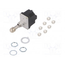 2TL1-7E; Switch: toggle; Pos: 3; DPDT; (ON)-OFF-(ON); 6A/230VAC; 18A/28VDC; HONEYWELL