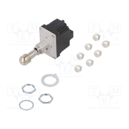 2TL1-7E; Switch: toggle; Pos: 3; DPDT; (ON)-OFF-(ON); 6A/230VAC; 18A/28VDC; HONEYWELL