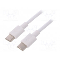 66315; Cable; USB 2.0; both sides,USB C plug; 0.5m; white; Goobay