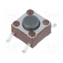 3-1437565-0; Microswitch TACT; SPST-NO; Pos: 2; 0.05A/24VDC; SMT; none; OFF-(ON); TE Connectivity