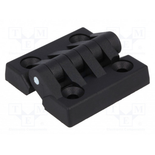 3.545.001; Hinge; Width: 50mm; polyamide; black; H: 50mm; Holes no: 4; ROZTOCZE