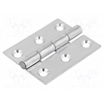 3.ST48.001; Hinge; Width: 40mm; zinc-plated steel; natural; H: 50mm; Holes no: 6; ROZTOCZE