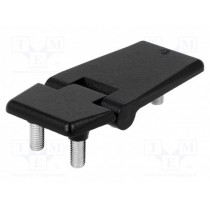 3.ZN1 RAL-9005; Hinge; L: 70mm; zinc and aluminium alloy; black; H: 33mm; ROZTOCZE