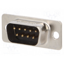 301A10019X; D-Sub; PIN: 9; male; for cable; soldering; 3A; Plating: gold flash; CONEC