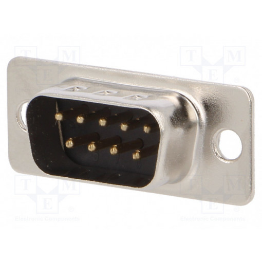 301A10019X; D-Sub; PIN: 9; male; for cable; soldering; 3A; Plating: gold flash; CONEC