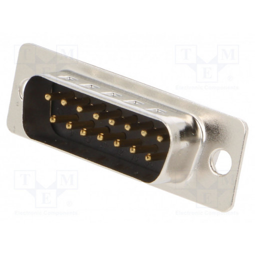 301A10029X; D-Sub; PIN: 15; male; for cable; soldering; 3A; Plating: gold flash; CONEC