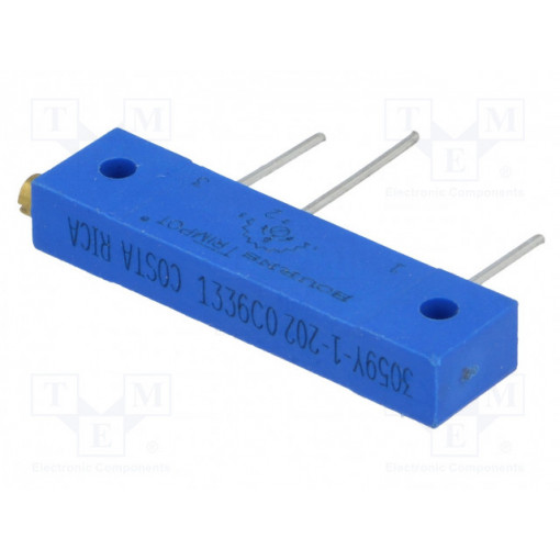 3059Y-1-202LF; Potentiometer: mounting; multiturn; 2kΩ; 1W; No.of el.turns: 22; BOURNS 3059Y-1-202LF; Potentiometer: mounting; multiturn; 2kΩ; 1W; No.of el.turns: 22; BOURNS
