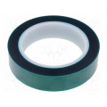 ; Tape: insulation; W: 25mm; L: 66m; Thk: 0.06mm; green; silicone; 70%; 
