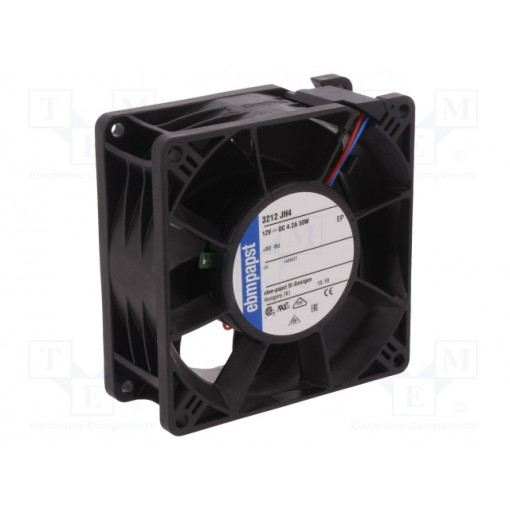 3212 JH4; Fan: DC; axial; 92x92x38mm; 280m3/h; 73dBA; ball bearing; 13000rpm; EBM-PAPST 3212 JH4; Fan: DC; axial; 92x92x38mm; 280m3/h; 73dBA; ball bearing; 13000rpm; EBM-PAPST