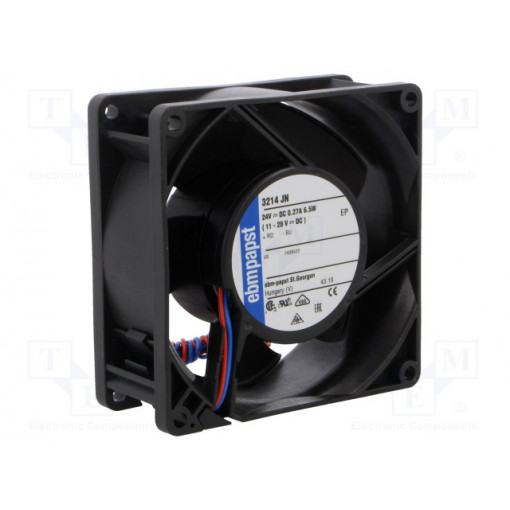 3214JN; Fan: DC; axial; 92x92x38mm; 130m3/h; 51dBA; ball bearing; 6000rpm; EBM-PAPST