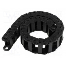 325LE103100; Cable chain; Series: Light; Bend.rad: 100mm; L: 990mm; Colour: black; BREVETTI