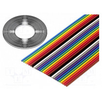 3302/14SF (100FT); Wire: ribbon; 1.27mm; stranded; Cu; 14x28AWG; unshielded; PVC; 49V; 3M