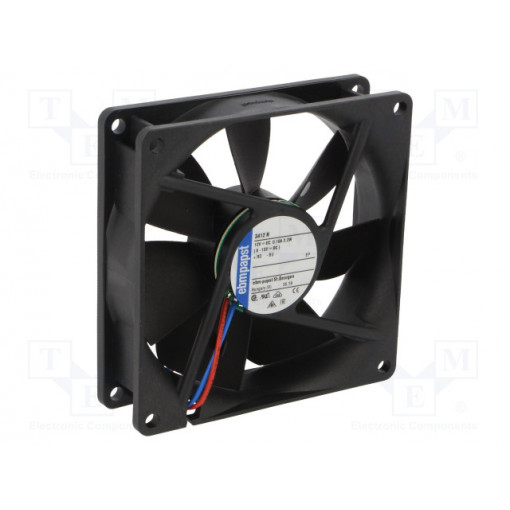3412N; Fan: DC; axial; 92x92x25mm; 84m3/h; 32dBA; ball bearing; 2700rpm; EBM-PAPST 3412N; Fan: DC; axial; 92x92x25mm; 84m3/h; 32dBA; ball bearing; 2700rpm; EBM-PAPST