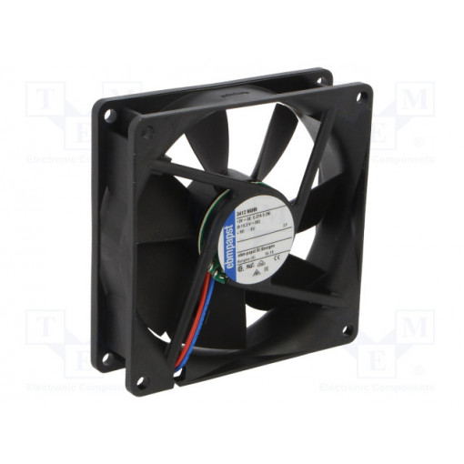 3412NGHH; Fan: DC; axial; 92x92x25mm; 102m3/h; 39dBA; slide bearing; 3250rpm; EBM-PAPST 3412NGHH; Fan: DC; axial; 92x92x25mm; 102m3/h; 39dBA; slide bearing; 3250rpm; EBM-PAPST