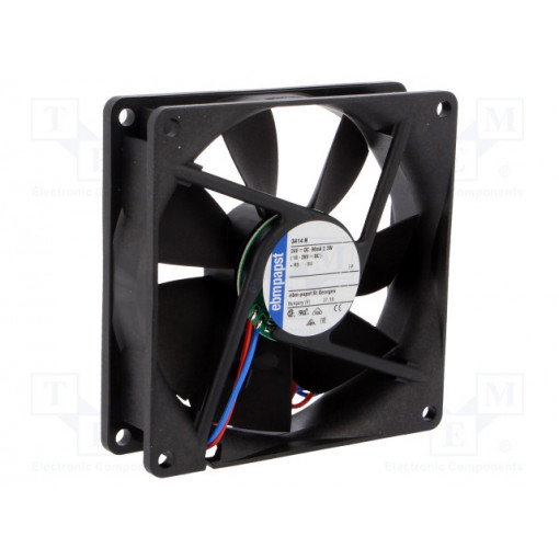 3414N; Fan: DC; axial; 92x92x25mm; 84m3/h; 32dBA; ball bearing; 2700rpm; EBM-PAPST 3414N; Fan: DC; axial; 92x92x25mm; 84m3/h; 32dBA; ball bearing; 2700rpm; EBM-PAPST