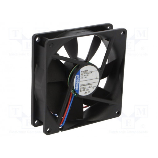 3414NGHH; Fan: DC; axial; 92x92x25mm; 102m3/h; 39dBA; slide bearing; 3250rpm; EBM-PAPST