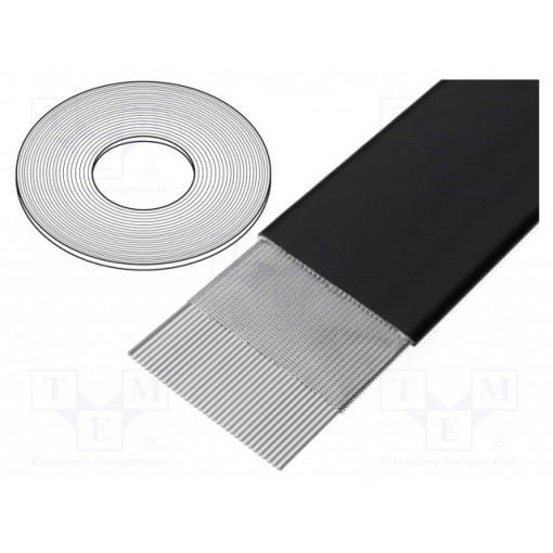 3517-40SF (100FT); Wire: ribbon; 1.27mm; stranded; Cu; 40x28AWG; PVC; black; 30,5m; 3M