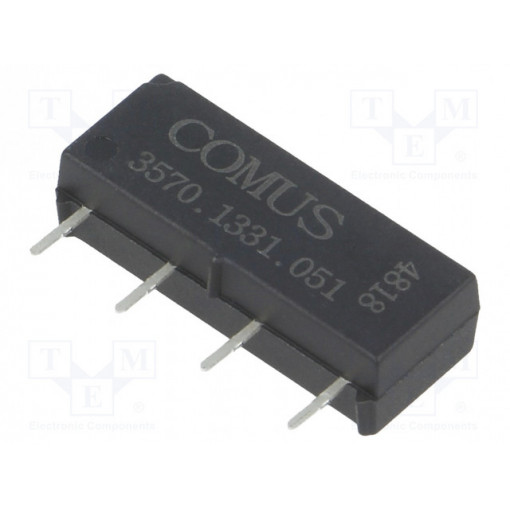 3570.1331.051; Relay: reed; SPST-NO; Ucoil: 5VDC; 500mA; max.150VDC; 10W; THT; SIP; COMUS 3570.1331.051; Relay: reed; SPST-NO; Ucoil: 5VDC; 500mA; max.150VDC; 10W; THT; SIP; COMUS
