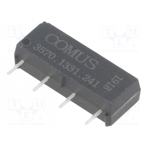 3570.1331.241; Relay: reed; SPST-NO; Ucoil: 24VDC; 500mA; max.150VDC; 10W; THT; SIP; COMUS 3570.1331.241; Relay: reed; SPST-NO; Ucoil: 24VDC; 500mA; max.150VDC; 10W; THT; SIP; COMUS