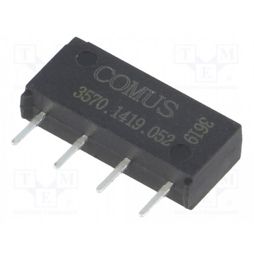 3570.1419.052; Relay: reed; SPST-NO; Ucoil: 5VDC; 500mA; max.200VDC; 10W; THT; SIP; COMUS