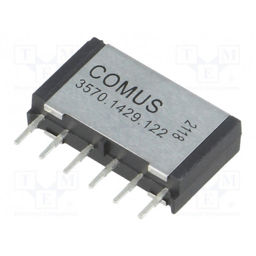 3570.1429.122; Relay: reed; DPST-NO; Ucoil: 12VDC; 1A; max.200VDC; 15W; Rcoil: 750Ω; COMUS
