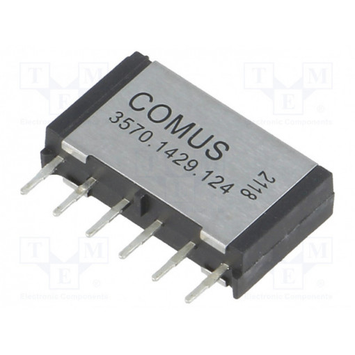 3570.1429.124; Relay: reed; DPST-NO; Ucoil: 12VDC; 1A; max.200VDC; 15W; Rcoil: 750Ω; COMUS