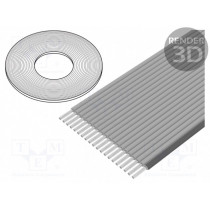 3756/20 (100FT); Wire: ribbon; 0.635mm; stranded; Cu; 20x30AWG; unshielded; TPE; grey; 3M