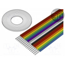 3811/16 (100FT); Wire: ribbon; 1.27mm; stranded; Cu; 6x26AWG; unshielded; PVC; 49V; 3M