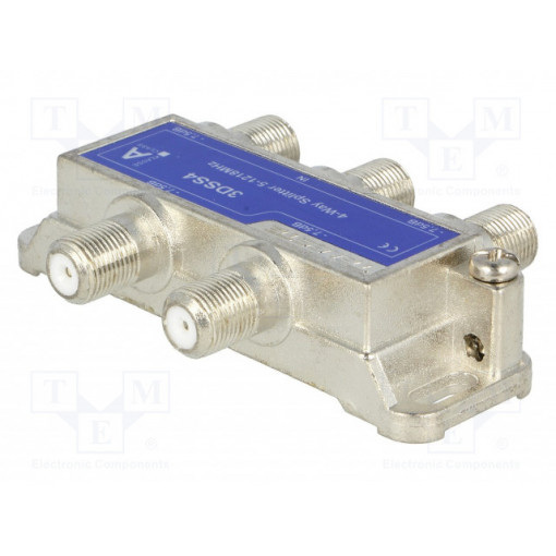 3DSS4; Splitter; screw; 1218MHz; Output: F female x4; Series: 3D Line; TELESTE
