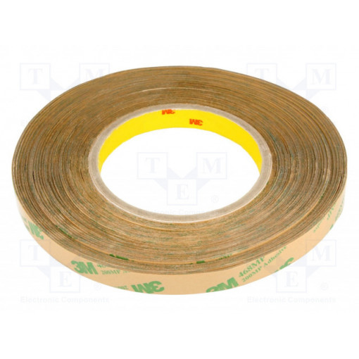3M 468 MP; Tape: fixing; W: 12mm; L: 55m; Thk: 0.13mm; acrylic; transparent; 10GΩ; 3M