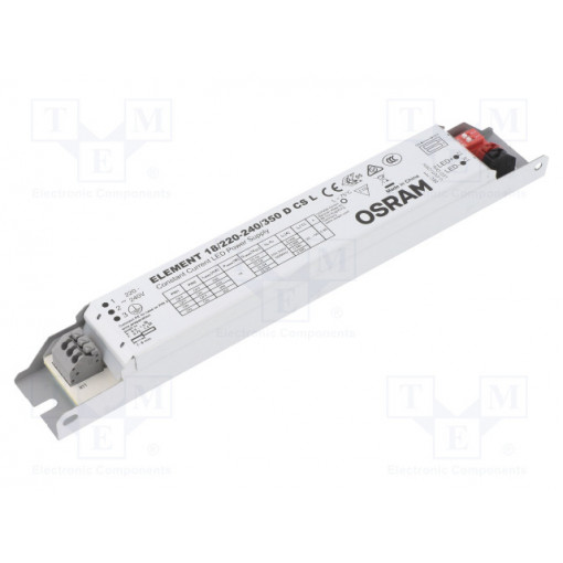 ELEMENT 18/220-240/350 D CS L; Power supply: switched-mode; LED; 18W; 25÷54VDC; 200÷350mA; IP20; OSRAM