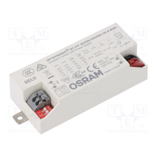 OT FIT 20/220-240/500 CS S MINI; Power supply: switched-mode; LED; 21W; 30÷42VDC; 400÷500mA; IP20; OSRAM