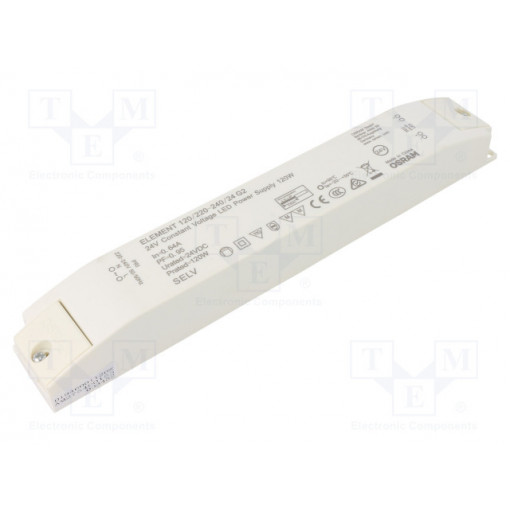 ELEMENT 120/220-240/24 G2; Power supply: switched-mode; LED; 120W; 24VDC; 5A; 198÷264VAC; IP20; OSRAM