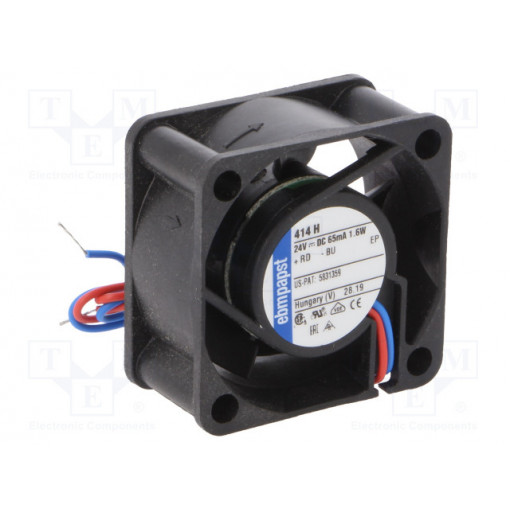 414H; Fan: DC; axial; 40x40x20mm; 13m3/h; 29dBA; slide bearing; 8100rpm; EBM-PAPST